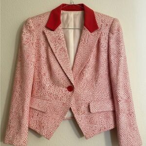 Elegant Red and White Women's Blazer” vintage “